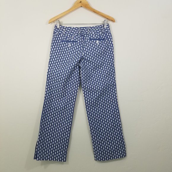 LOFT Ann Taylor Striped Floral Capri Pants Size 0 - Picture 2 of 8